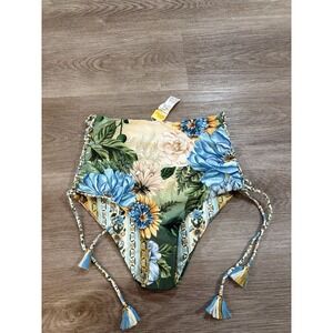 Agua Bendita Hope Aine High Rise Cheeky Bikini Bottoms Swimsuit New NWOT M